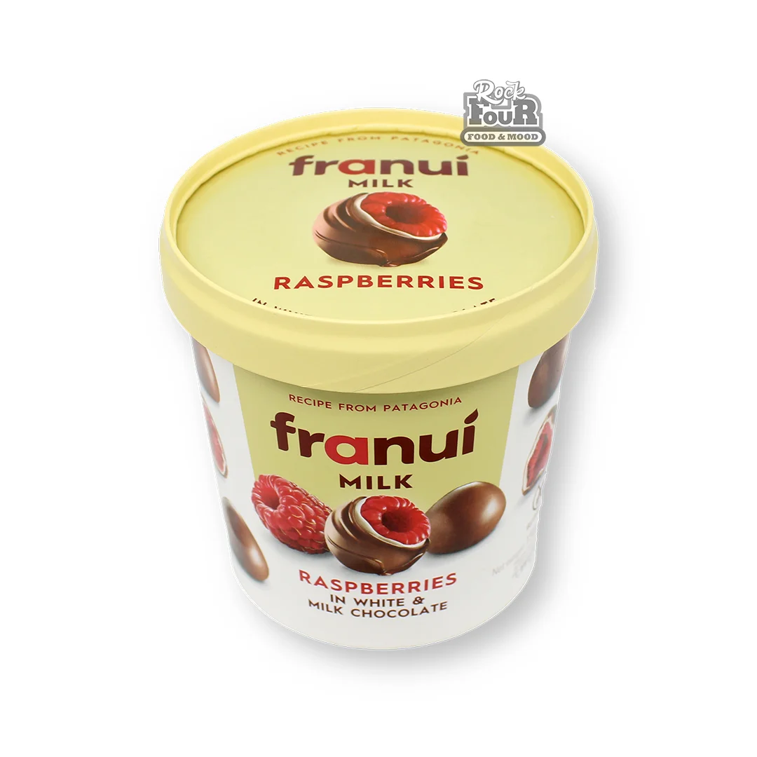 Frozen raspberry pieces "Franui" with white and milk chocolate 150g